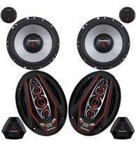 Kit Alto Falantes 6x9 Bicho Papão Bomber 350w Rms + Kit 2 Vias Bomber Up Grade 200w