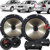 Kit Alto Falantes Dianteiros Chevrolet Corsa Sedan 1994 a 2012 - Hurricane Platino Duas Vias 320w