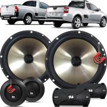 Kit Alto Falantes Dianteiros Chevrolet Montana 2003 até 2021 - Hurricane Platino Duas Vias 320w