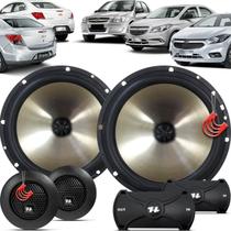 Kit Alto Falantes Dianteiros Chevrolet Prisma 2007 até 2019 - Hurricane Platino Duas Vias 320w
