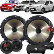 Kit Alto Falantes Dianteiros Citroen C3 2003 até 2020 - Hurricane Platino Duas Vias 320w