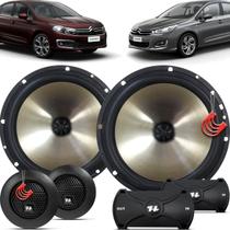 Kit Alto Falantes Dianteiros Citroen C4 Lounge 2014 Até 2020 - Hurricane Platino Duas Vias 320w