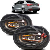 Kit Alto Falantes Dianteiros Cronos 2019 até 2023 - Hurricane Platino Quadriaxial 6x9 polegadas 600w