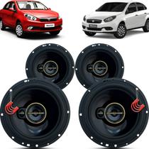 Kit Alto Falantes Dianteiros e Traseiros Fiat Grand Siena 2013 até 2021 - Hurricane Aurum 480w