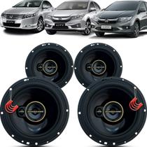 Kit Alto Falantes Dianteiros e Traseiros Honda City 2009 até 2021 - Hurricane Aurum 480w