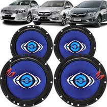 Kit Alto Falantes Dianteiros e Traseiros Honda City 2009 até 2021 - Hurricane Class 520w