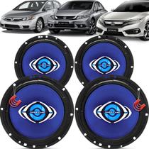 Kit Alto Falantes Dianteiros e Traseiros Honda Civic 2006 até 2021 - Hurricane Class 520w