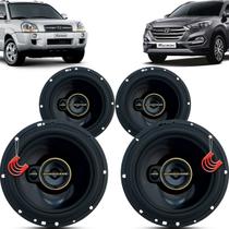 Kit Alto Falantes Dianteiros e Traseiros Hyundai Tucson 2005 até 2022 - Hurricane Aurum 480w