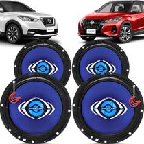 Kit Alto Falantes Dianteiros e Traseiros Nissan Kicks 2016 até 2022 - Hurricane Class 520w