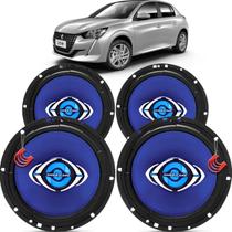Kit Alto Falantes Dianteiros e Traseiros Peugeot 208 2021 Até 2022 - Hurricane Class 520w