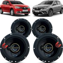 Kit Alto Falantes Dianteiros e Traseiros Renault Sandero 2015 até 2021 - Hurricane Aurum 480w