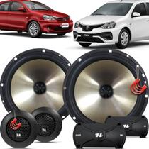 Kit Alto Falantes Dianteiros Etios Hatch Sedan Cross 2013 a 2020 - Hurricane Platino Duas Vias 320w
