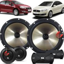 Kit Alto Falantes Dianteiros Fiat Linea 2009 até 2016 - Hurricane Platino Duas Vias 320w