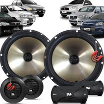 Kit Alto Falantes Dianteiros Fiat Palio 1996 até 2017 - Hurricane Platino Duas Vias 320w