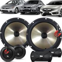 Kit Alto Falantes Dianteiros Honda Civic 2006 até 2021 - Hurricane Platino Duas Vias 320w