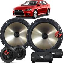 Kit Alto Falantes Dianteiros Mitsubishi Lancer 2010 até 2019 - Hurricane Platino Duas Vias 320w