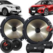 Kit Alto Falantes Dianteiros Nissan Kicks 2016 até 2022 - Hurricane Platino Duas Vias 320w