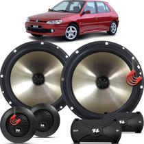 Kit Alto Falantes Dianteiros Peugeot 306 1993 até 2002 - Hurricane Platino Duas Vias 320w