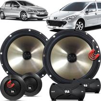 Kit Alto Falantes Dianteiros Peugeot 307 2004 até 2012 - Hurricane Platino Duas Vias 320w Kit Alto Falantes Dianteiros Peugeot 307 2004 até 2012 - Hurricane Platino Duas Vias 320w