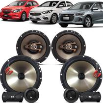 Kit Alto Falantes Dianteiros + Traseiros Chevrolet Onix 2013 até 2021 - Hurricane Platino 640w