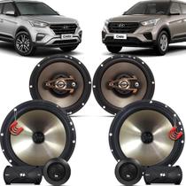 Kit Alto Falantes Dianteiros + Traseiros Hyundai Creta 2016 até 2021 - Hurricane Platino 640w