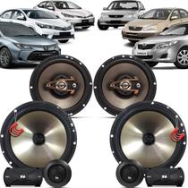 Kit Alto Falantes Dianteiros + Traseiros Toyota Corolla 1999 até 2022 - Hurricane Platino 640w