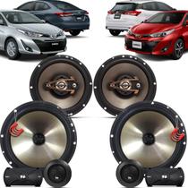 Kit Alto Falantes Dianteiros + Traseiros Yaris Hatch e Sedan 2018 até 2022 - Hurricane Platino 640w