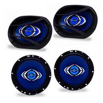 Kit Alto Falantes Hurricane 6 e 6x9 310W RMS Preto/Azul Kit Alto Falantes Hurricane 6 e 6x9 310W RMS Preto/Azul