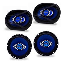 Kit Alto Falantes Hurricane 6 e 6x9 310W RMS Preto/Azul