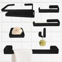 Kit Alumínio 6 Peças Lavabo/banheiro Marin - 5 Cores Kit Alumínio 6 Peças Lavabo/banheiro Marin - 5 Cores