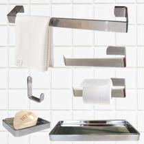 Kit Alumínio 6 Peças Lavabo/banheiro Marin - 5 Cores Kit Alumínio 6 Peças Lavabo/banheiro Marin - 5 Cores