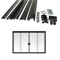 Kit Alumínio Para Janela de Vidro 8mm 1,60 Metros Não acompanha o vidro