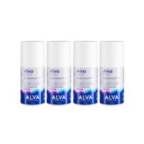 Kit Alva Desodorante Roll-On Cristal Natural Lavanda Com 4 Unidades De 70ml Cada