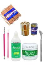 Kit Amaciante + Creme Removedor + Mini Lixa + Palito laranjeira + Bastao + Espatula Mista + Bisturi 222