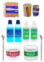 Kit Amaciante de Cuticula + Creme Removedor + Creme Ureia + Mini Lixa + Palito laranjeira + Acetona + Bisturi 222