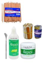 Kit Amaciante de Cuticula + Creme Removedor + Palito laranjeira + Lixa Mini parda + Bisturi 222