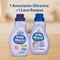 KIt Amaciante Glicerinado Vida Macia + Lava Roupas Concentrado Vida Macia 500ml KIt Amaciante Glicerinado Vida Macia + Lava Roupas Concentrado Vida Macia 500ml
