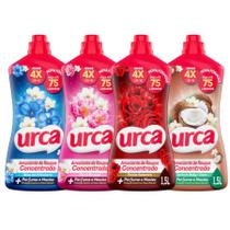 Kit Amaciantes Concentrado Urca - Brisa 1,5l + Floral 1,5l + Paixão Sedutora 1,5l + Ternura 1,5l