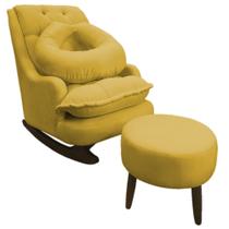 Kit Amamentação Com Balanço Suede Amarelo - Dominic Decor Kit Amamentação Com Balanço Suede Amarelo - Dominic Decor