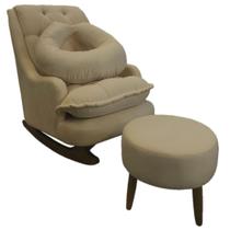 Kit Amamentação Com Balanço Suede Bege Rosado - Dominic Decor Kit Amamentação Com Balanço Suede Bege Rosado - Dominic Decor