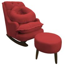 Kit Amamentação Com Balanço Suede Vermelho - Dominic Decor Kit Amamentação Com Balanço Suede Vermelho - Dominic Decor