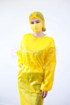 Kit amarelo colorstertica - avental, mascara e touca -10 unidades