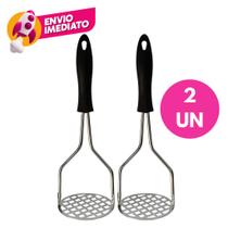 Kit Amassador Espremedor Alimentos Manual Batata Legumes Purê Cremes Feijão Inox C/01, 02 Ou 03Un