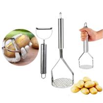Kit Amassador Espremedor de Batatas Descascador de Legumes Kit Amassador Espremedor de Batatas Descascador de Legumes