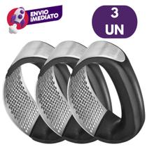 Kit Amassador Espremedor Triturador Alho Inox Tempero Esmagador Utensílio Manual