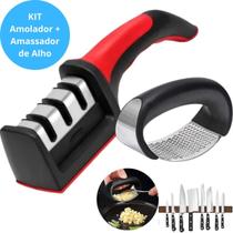 Kit Amassador Resistente + Afiador Ergonômico Compacto