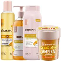 Kit Ameixa Dourada Sabonete Óleo 190ml + Esfoliante 350g + Sabonete Gel + Creme Loção 500ml Hidramais
