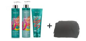 Kit Amend Cachos Nutridos Shampoo 250ml + Condicionador 250ml + Leave-in Crespos 250g + Nécessaire Pequena
