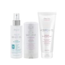 Kit Amend Essencial Fluido Multibeneficios, Seca Sem Frizz e Acidificante para Reparação e Proteção dos Cabelos