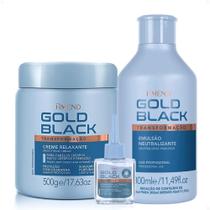 Kit Amend Gold Black Creme Amônia, Neutralizante E Reparador